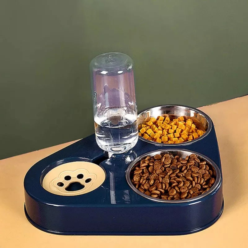 3 In 1 Pet Food Bowl with Automatic Drinking Station