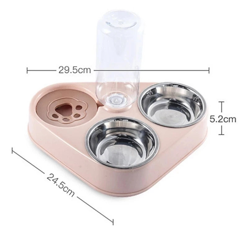 3 In 1 Pet Food Bowl with Automatic Drinking Station