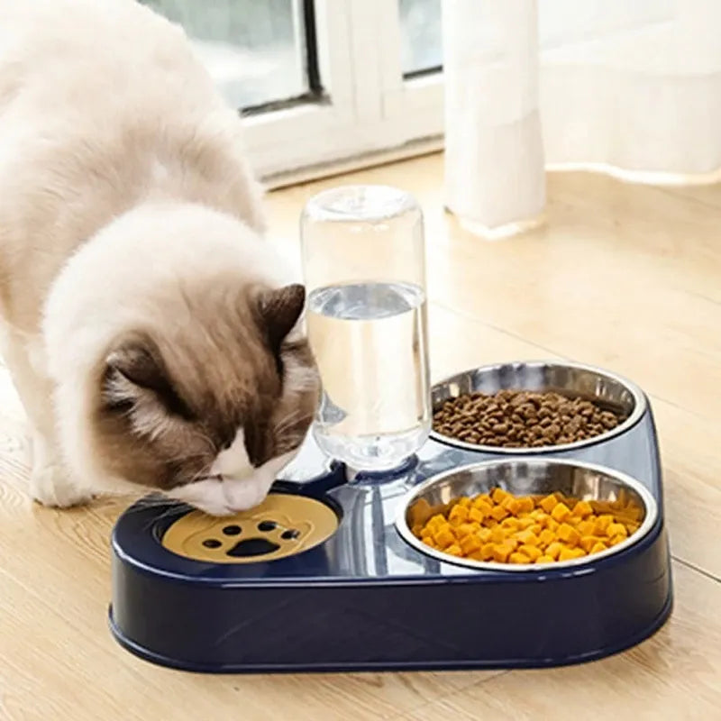 3 In 1 Pet Food Bowl with Automatic Drinking Station